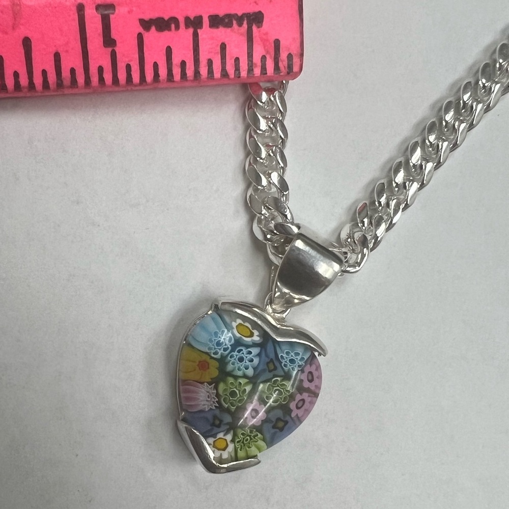 Alan K millefiori sterling silver necklace - Picture 7 of 8